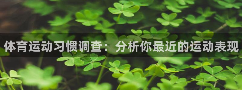 意昂24：体育运动习惯调查：分析你最近的运动表现
