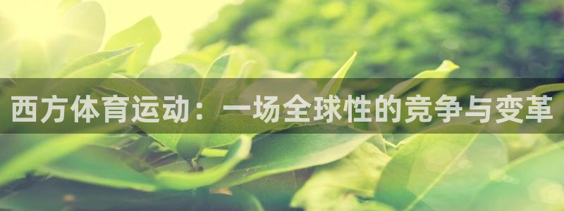 成都意昂2电子有限公司：西方体育运动：一场全球性的竞争与变革